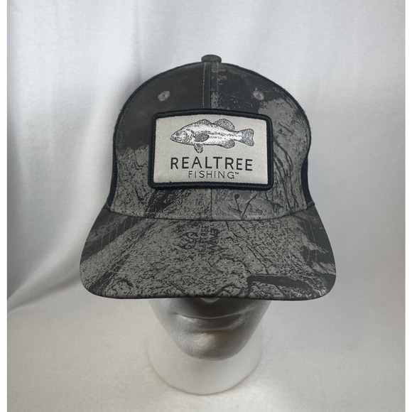Realtree Fishing Wav3 charcoal mesh trucker‎ style hat/cap snapback adjustable - Picture 1 of 8